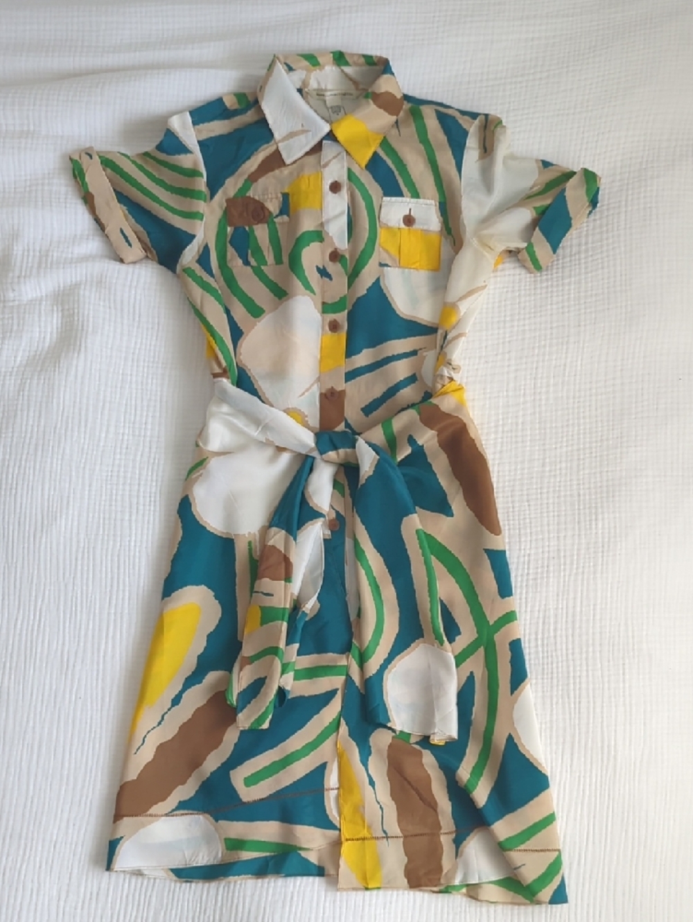 Vintage Diane Von Furstenberg Floral Button-Down Shirt Dress